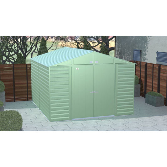 Arrow Sheds & Storage Buildings Arrow | Select Gable Roof Steel Storage Shed, 10x12 ft., Sage Green SCG1012SG