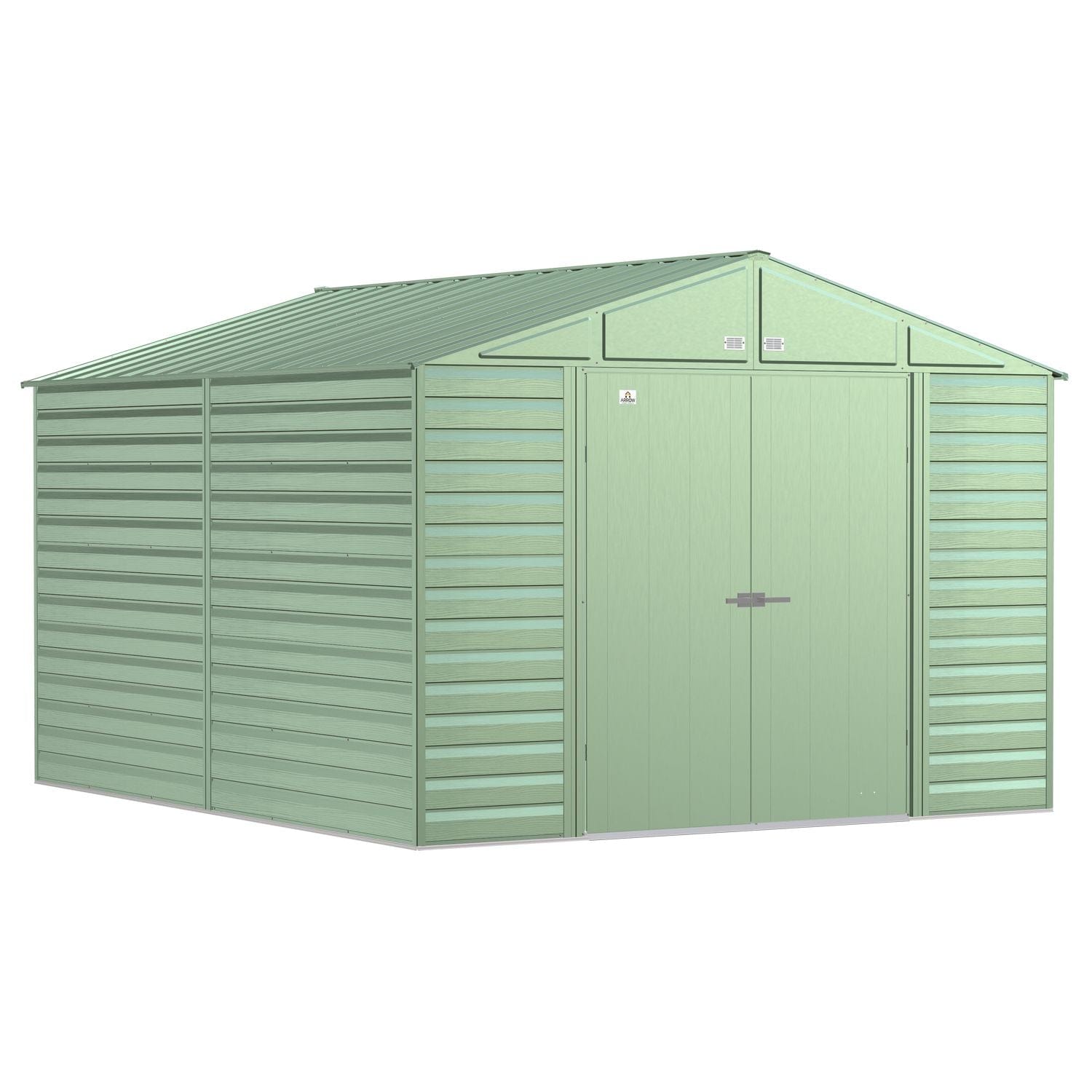 Arrow Sheds & Storage Buildings Arrow | Select Gable Roof Steel Storage Shed, 10x12 ft., Sage Green SCG1012SG