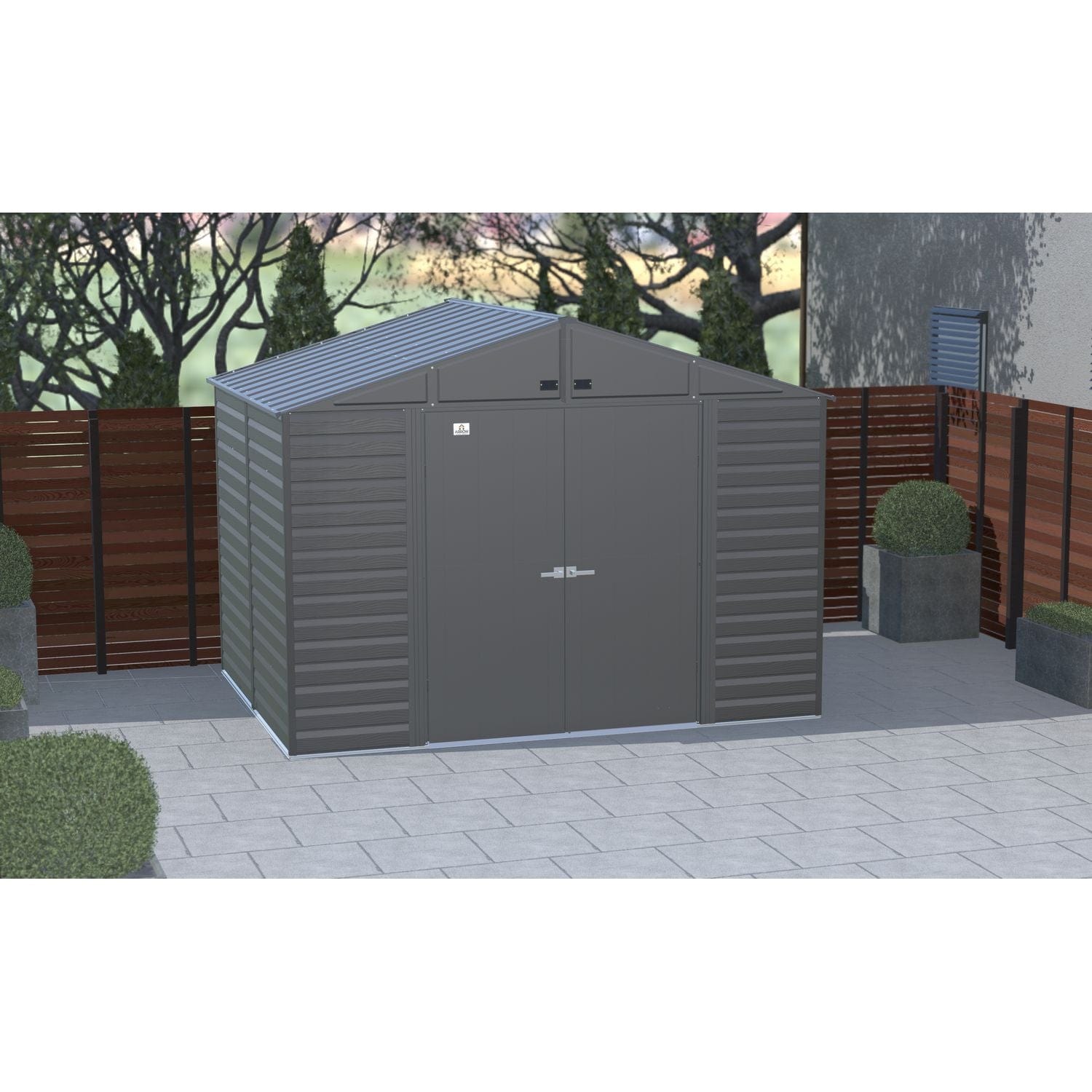 Arrow Sheds & Storage Buildings Arrow | Select Gable Roof Steel Storage Shed, 10x8 ft., Charcoal SCG108CC