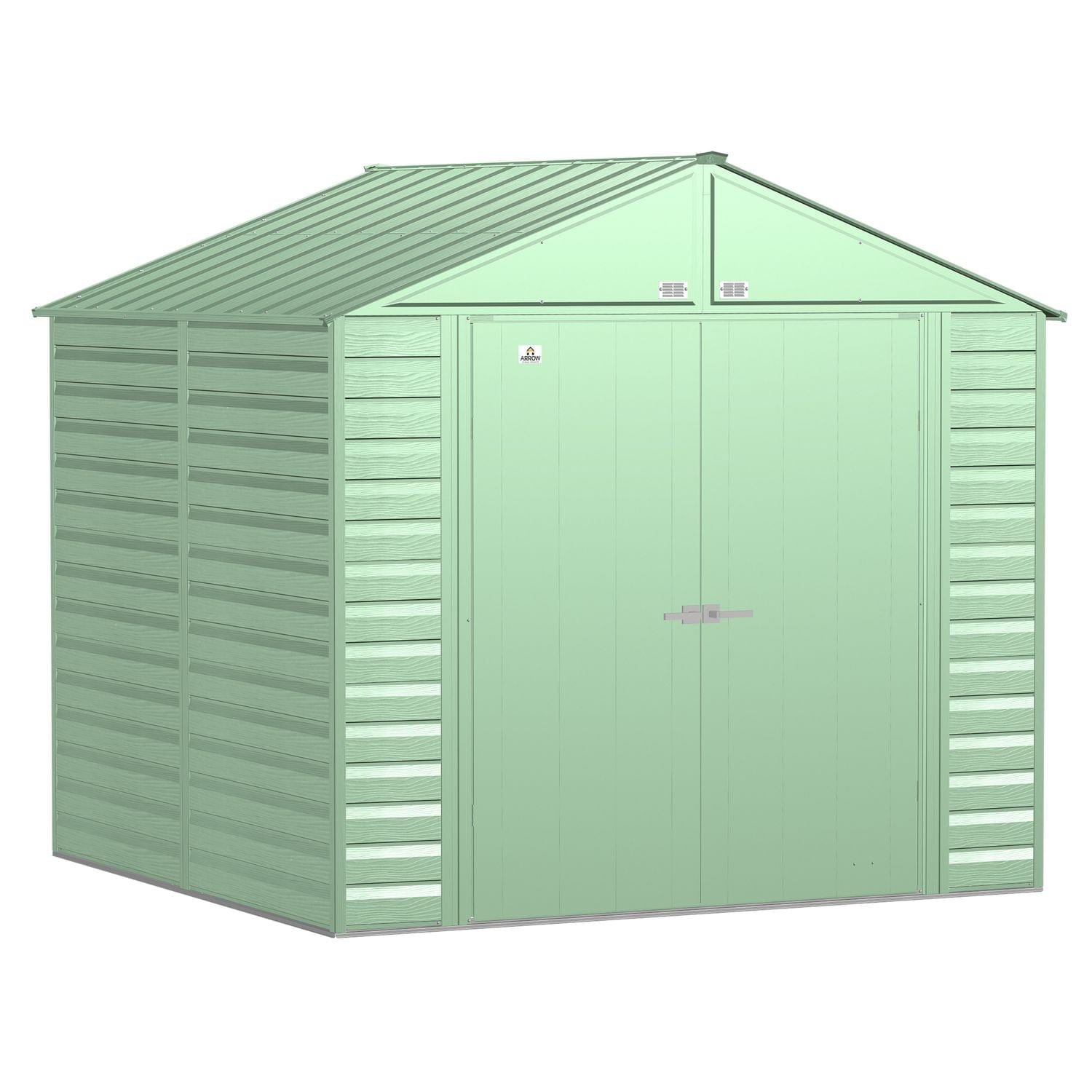 Arrow Sheds & Storage Buildings Arrow | Select Gable Roof Steel Storage Shed, 8x8 ft., Sage Green SCG88SG