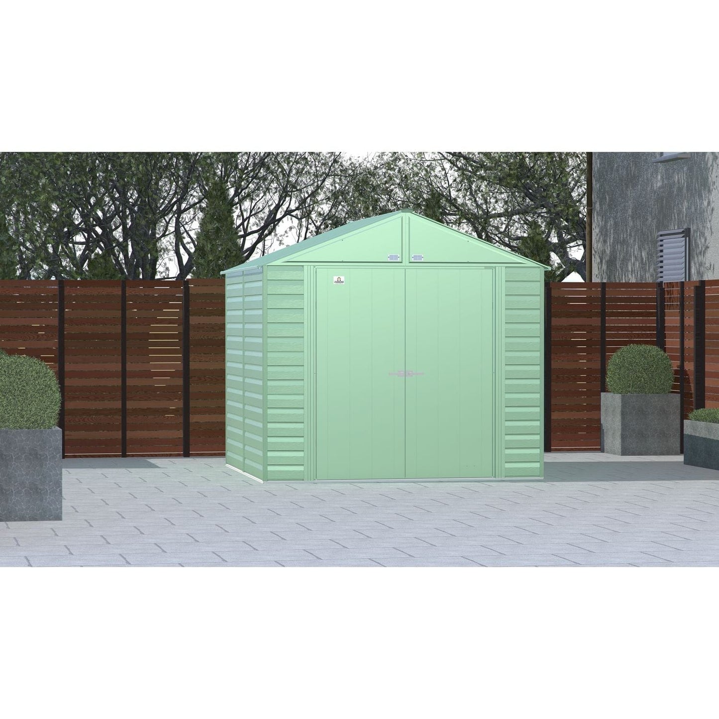 Arrow Sheds & Storage Buildings Arrow | Select Gable Roof Steel Storage Shed, 8x8 ft., Sage Green SCG88SG