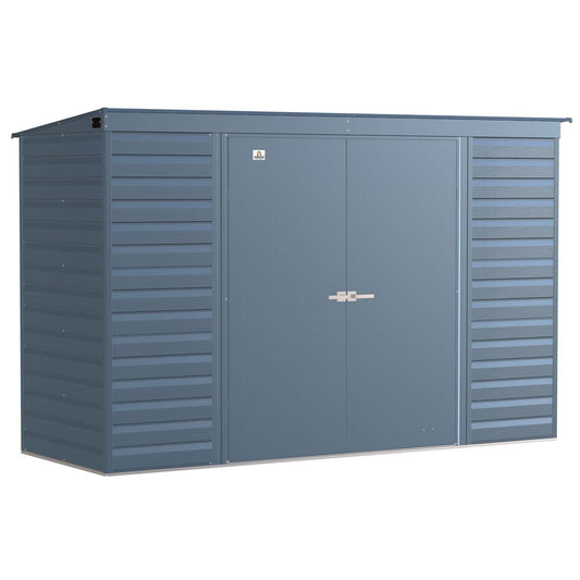 Arrow Sheds & Storage Buildings Arrow | Select Pent Roof Steel Storage Shed, 10x4 ft., Blue Grey SCP104BG