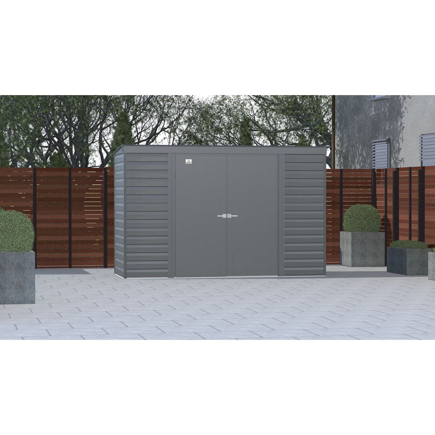 Arrow Sheds & Storage Buildings Arrow | Select Pent Roof Steel Storage Shed, 10x4 ft., Charcoal SCP104CC