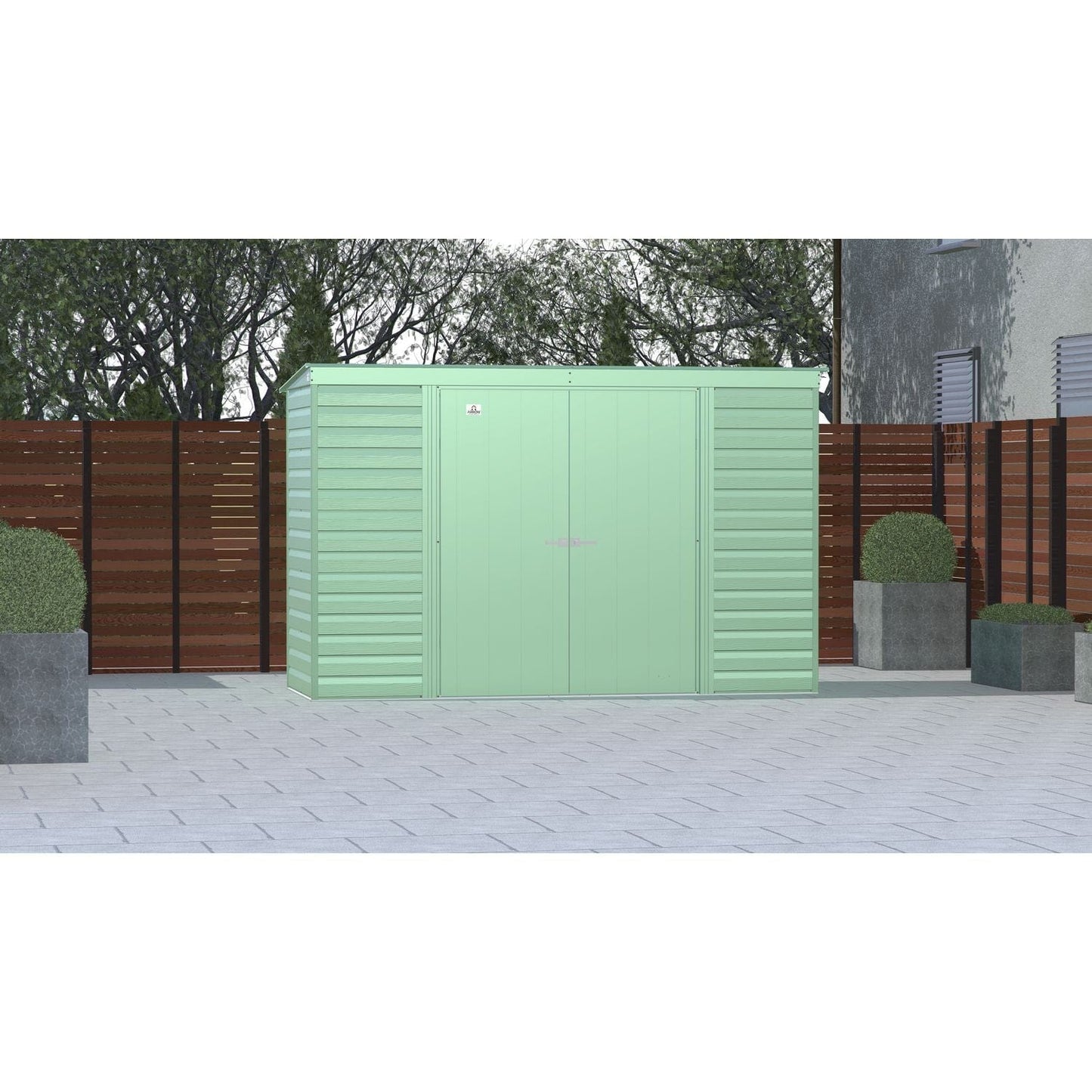 Arrow Sheds & Storage Buildings Arrow | Select Pent Roof Steel Storage Shed, 10x4 ft., Sage Green SCP104SG