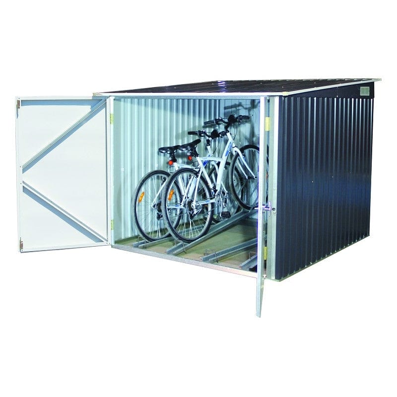 Duramax Bike Shed Kit without Foundation DuraMax | Bicycle Storage Shed Anthracite with White Trim | Western States 73051_CA