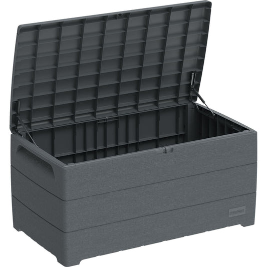 Duramax Deck Boxes DuraMax | Deck Box Cedar Grain 110 Gallon Gray 86603