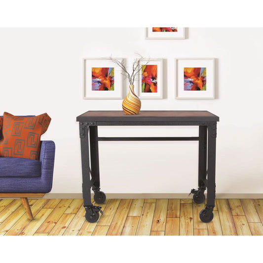 Duramax Furnitures DuraMax | 46 In. x 24 In. Rolling Industrial Worktable Desk With Solid Wood Top 68023