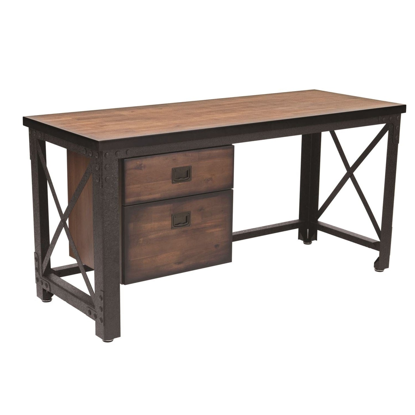 Duramax Furnitures DuraMax | Jackson 62" Industrial Metal & Wood Desk With Drawers 68050