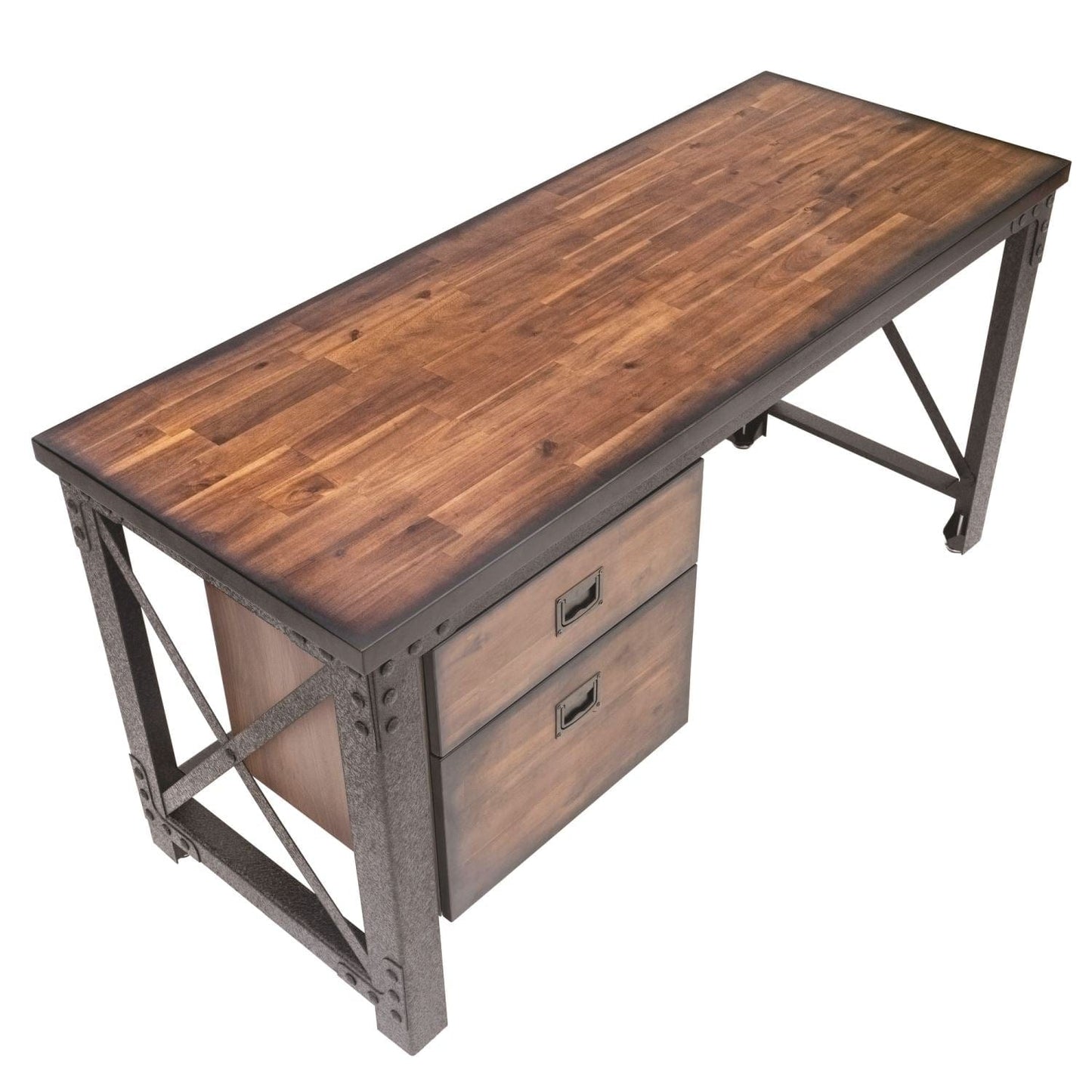 Duramax Furnitures DuraMax | Jackson 62" Industrial Metal & Wood Desk With Drawers 68050