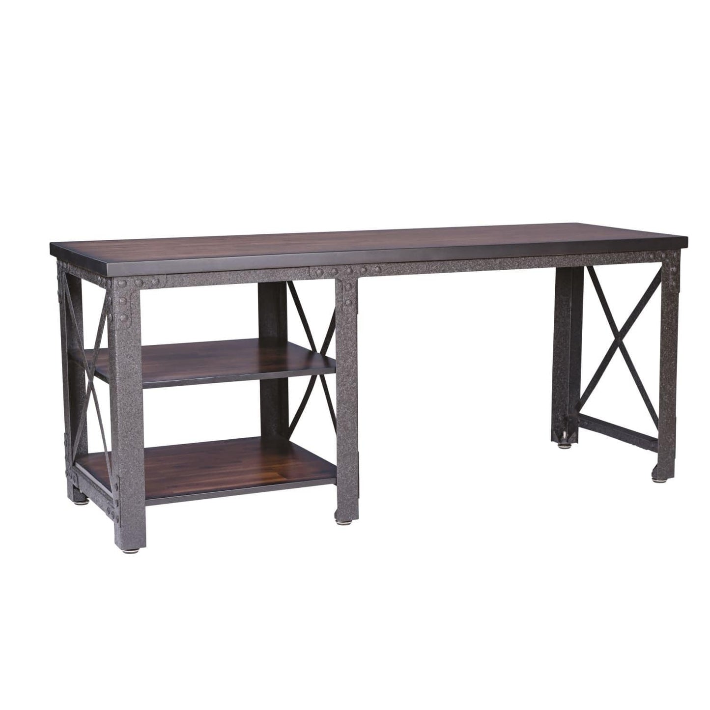 Duramax Furnitures DuraMax | Weston 72" Industrial Metal & Wood desk with shelves 68052