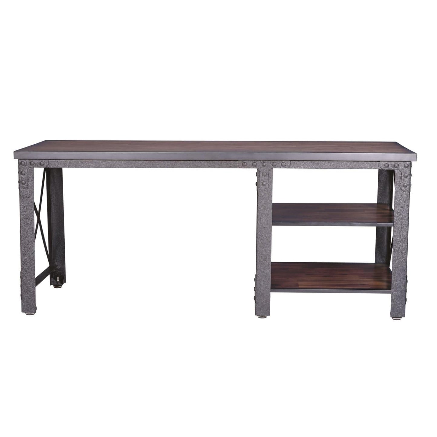 Duramax Furnitures DuraMax | Weston 72" Industrial Metal & Wood desk with shelves 68052