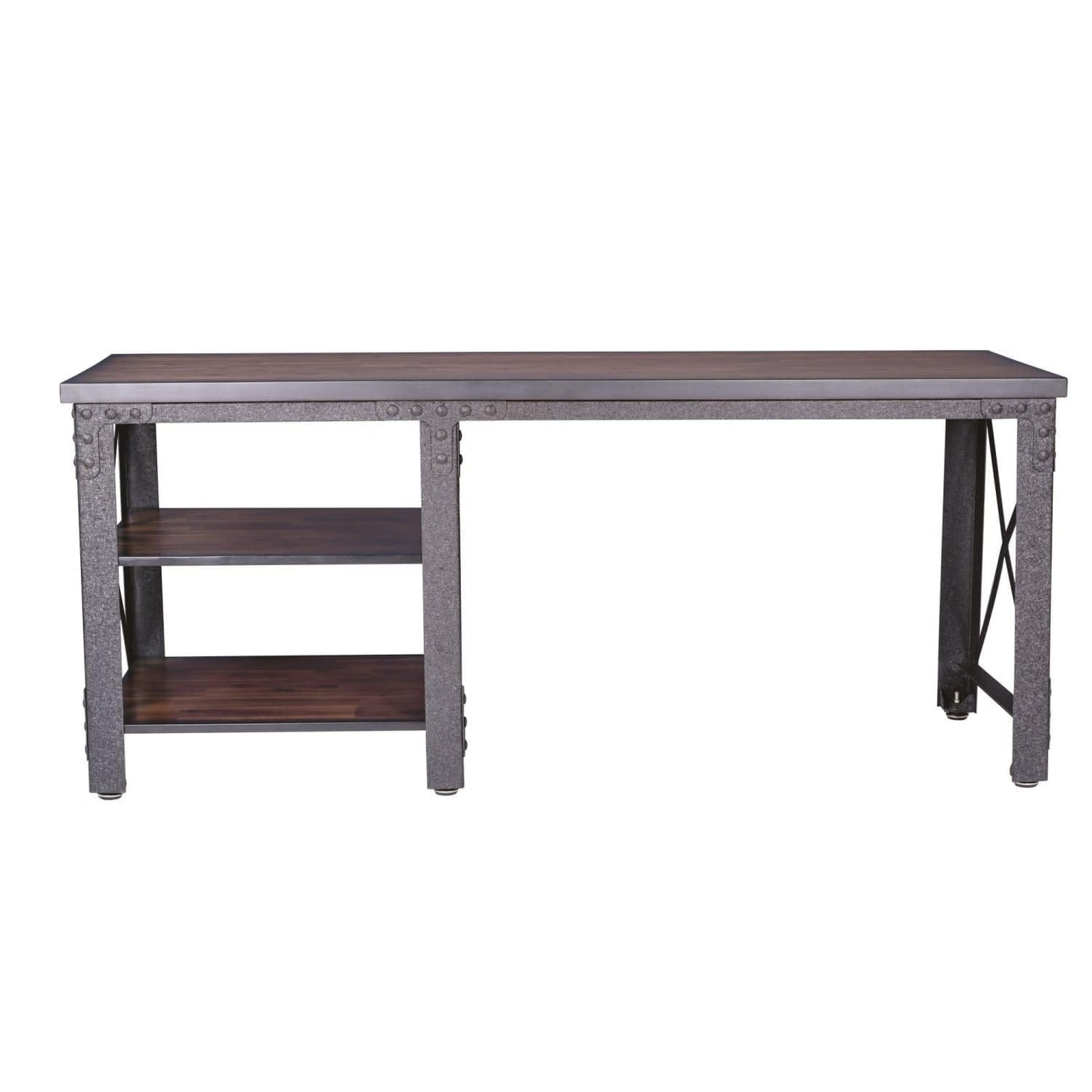 Duramax Furnitures DuraMax | Weston 72" Industrial Metal & Wood desk with shelves 68052