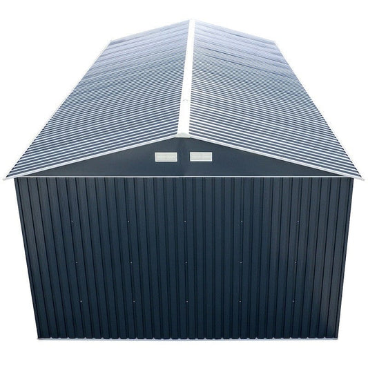 Duramax Metal Garage Kit DuraMax | Imperial Metal Garage 12X26 Dark Gray with White | Eastern States 55151_NJ