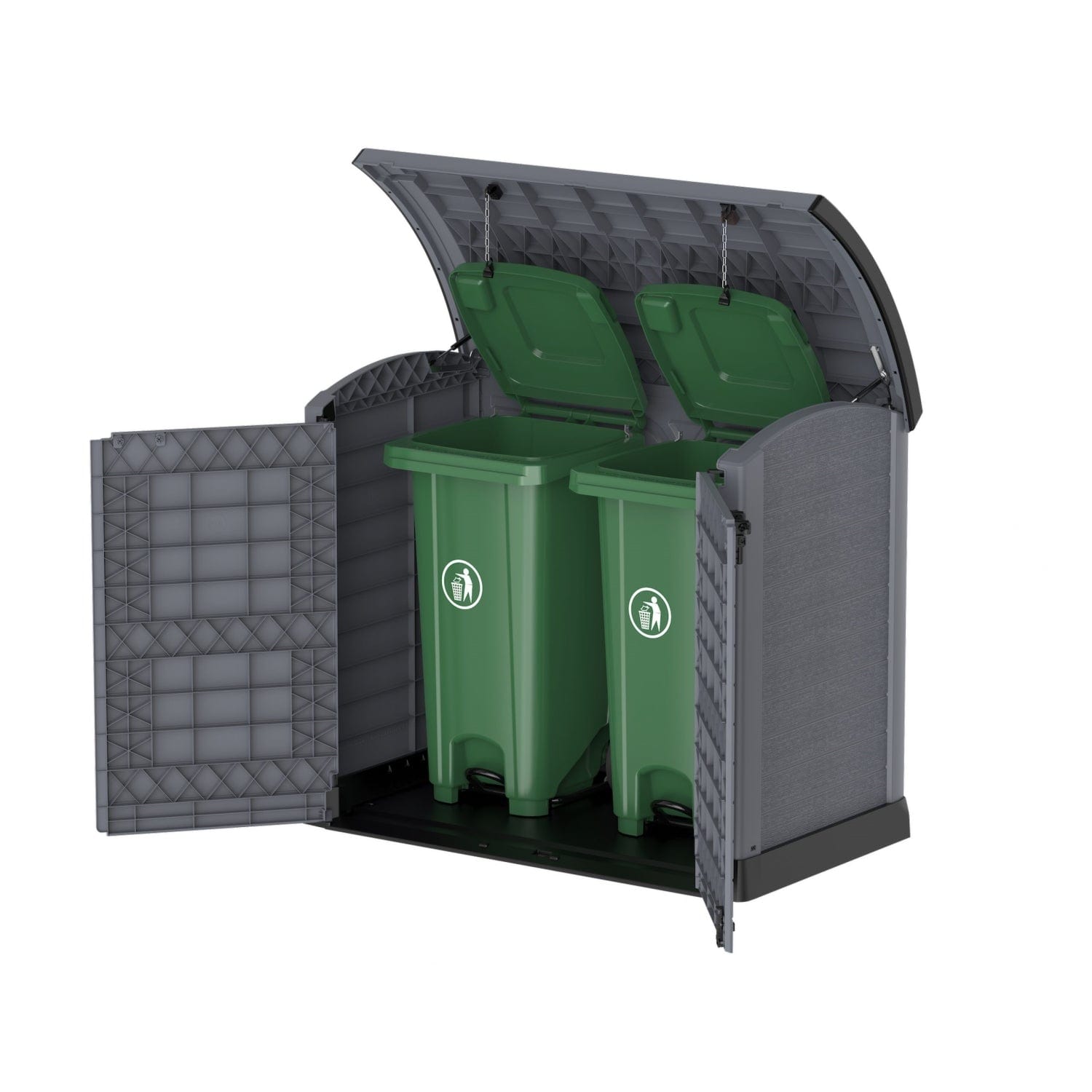 Duramax shed cabinet DuraMax | Heavy Plastic StoreAway Multipurpose Horizontal Shed with Arc Lid - 1200L - Gray 86633