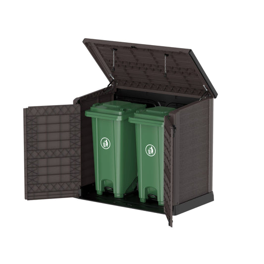 Duramax shed cabinet DuraMax | Heavy Plastic StoreAway Multipurpose Horizontal Shed with Flat Lid - 1200L - Brown 86631