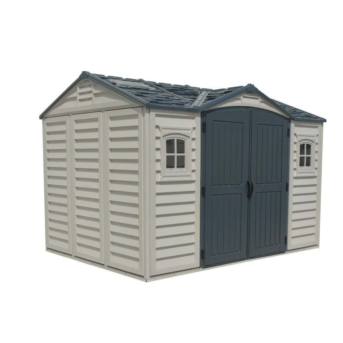 Duramax Vinyl Storage Shed Kit with Foundation DuraMax | Vinyl Storage Shed Apex Pro 10.5' x 8' x 6' with Foundation, 2 Windows & a Sidedoor | Eastern States 40116_NJ