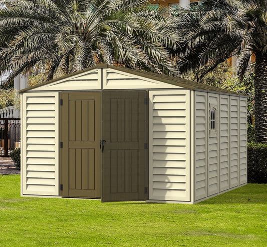 Duramax Vinyl Storage Shed Kit with Foundation DuraMax | Vinyl Storage Shed Woodbridge Plus 10.5' x 13' x 6' with Foundation | Eastern States 40234_NJ