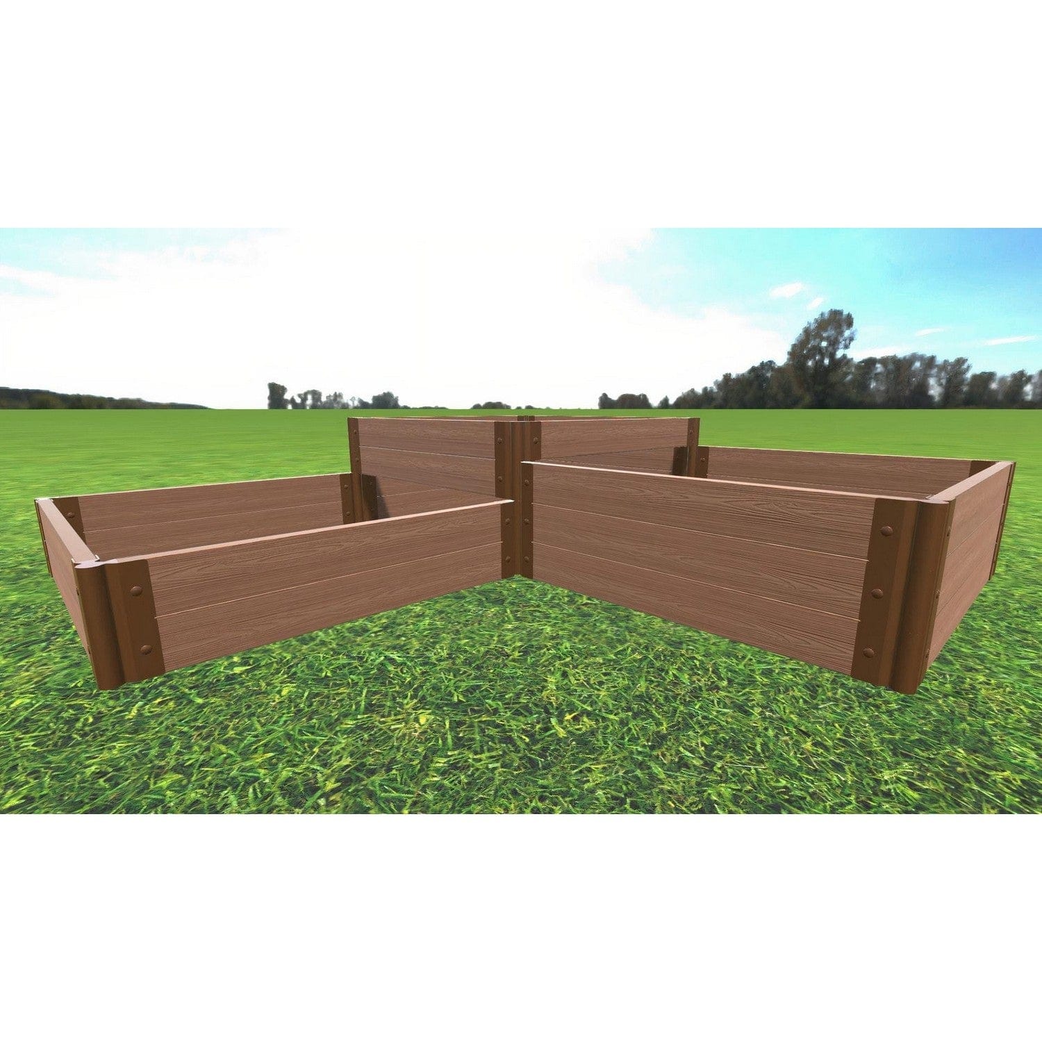 Frame It All Gardening Accessories 1" Frame It All | Tool-Free Fort Knox Straight Corner Raised Garden Bed (Tri-Level) 8' X 8' X 22" - Classic Sienna 800002021