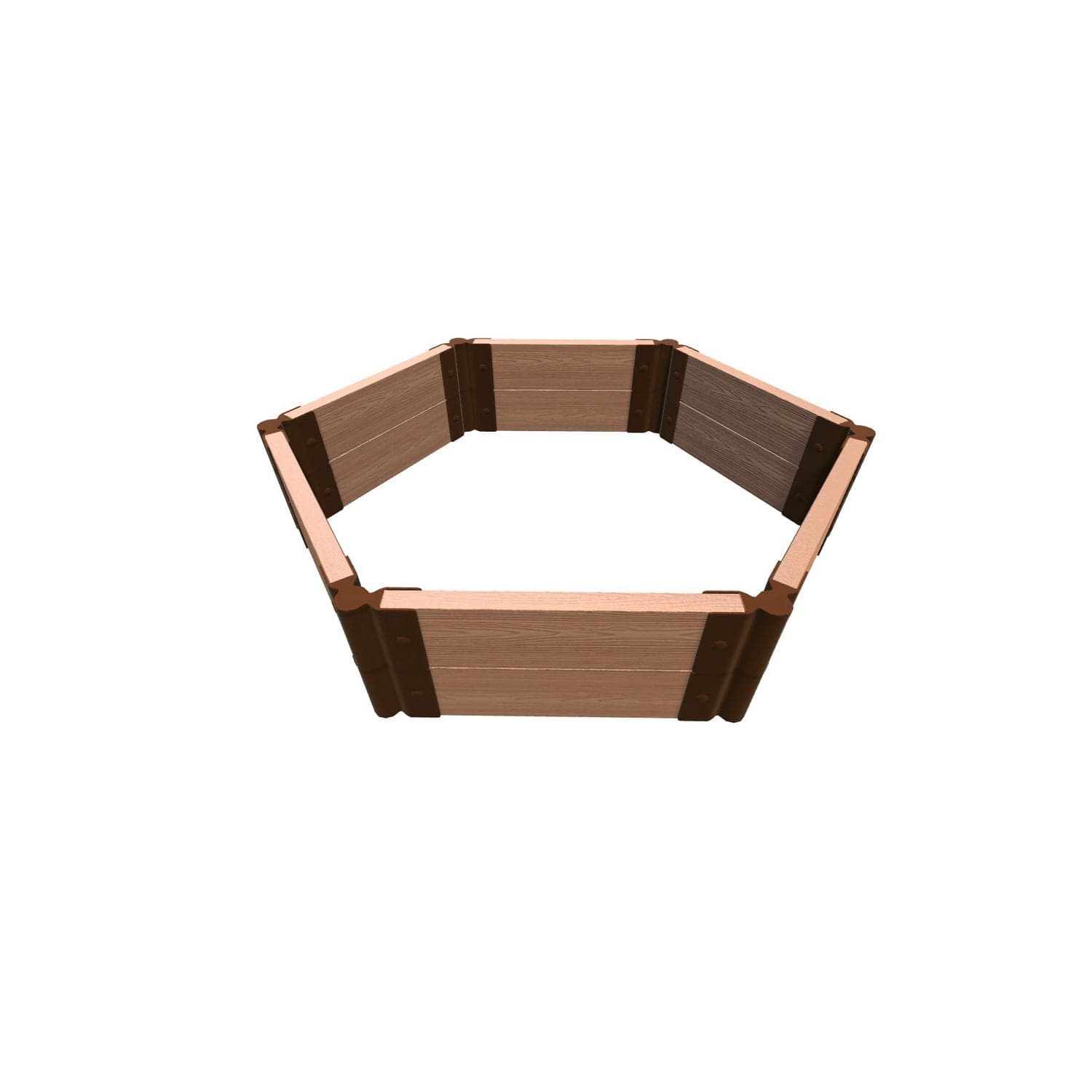 Frame It All Gardening Accessories 2" Frame It All | Tool-Free Fort Jefferson Raised Garden Bed (Hexagon) 4' X 4' X 11" - Classic Sienna 200002470