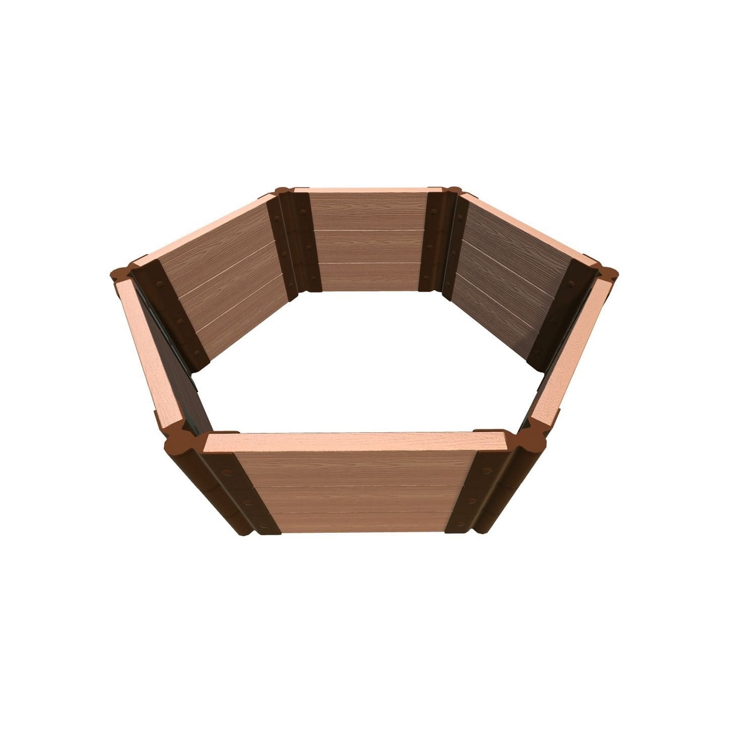 Frame It All Gardening Accessories 2" Frame It All | Tool-Free Fort Jefferson Raised Garden Bed (Hexagon) 4' X 4' X 16.5" - Classic Sienna 200003470