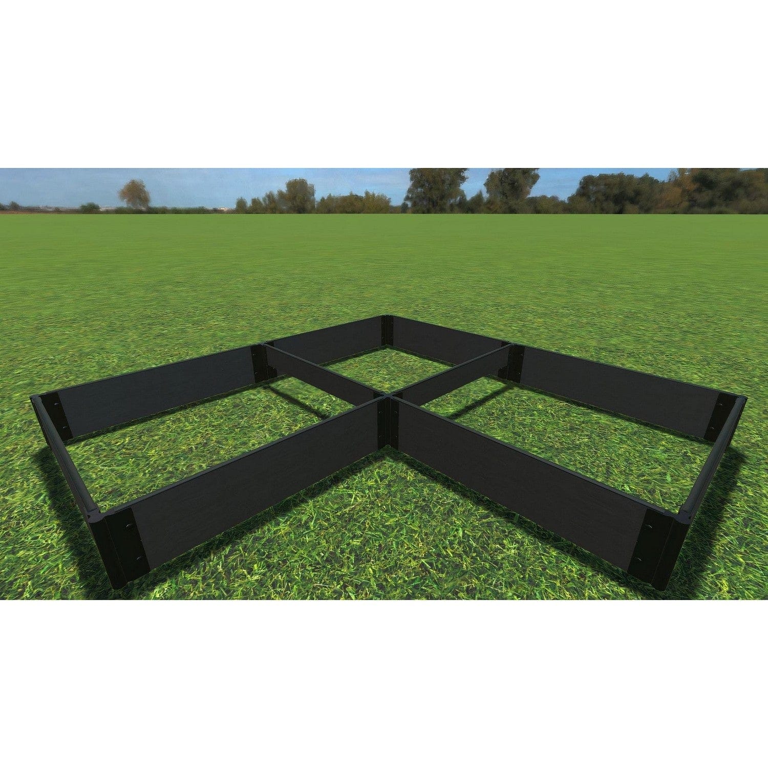 Frame It All Gardening Accessories Frame It All | Tool-Free Arrowhead Straight Corner Raised Garden Bed - 8' X 8' X 11" - Weathered Wood - 1" Profile 800002002