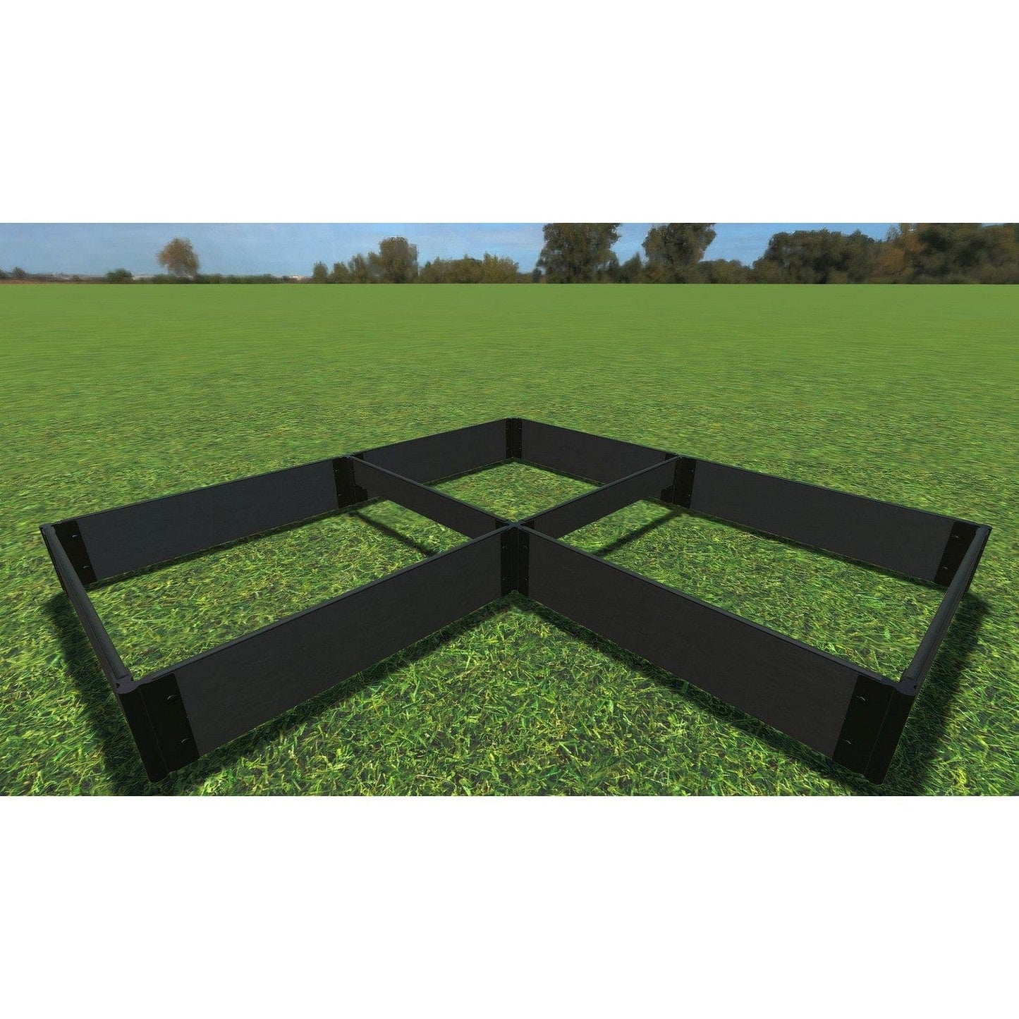 Frame It All Gardening Accessories Frame It All | Tool-Free Arrowhead Straight Corner Raised Garden Bed - 8' X 8' X 11" - Weathered Wood - 1" Profile 800002002