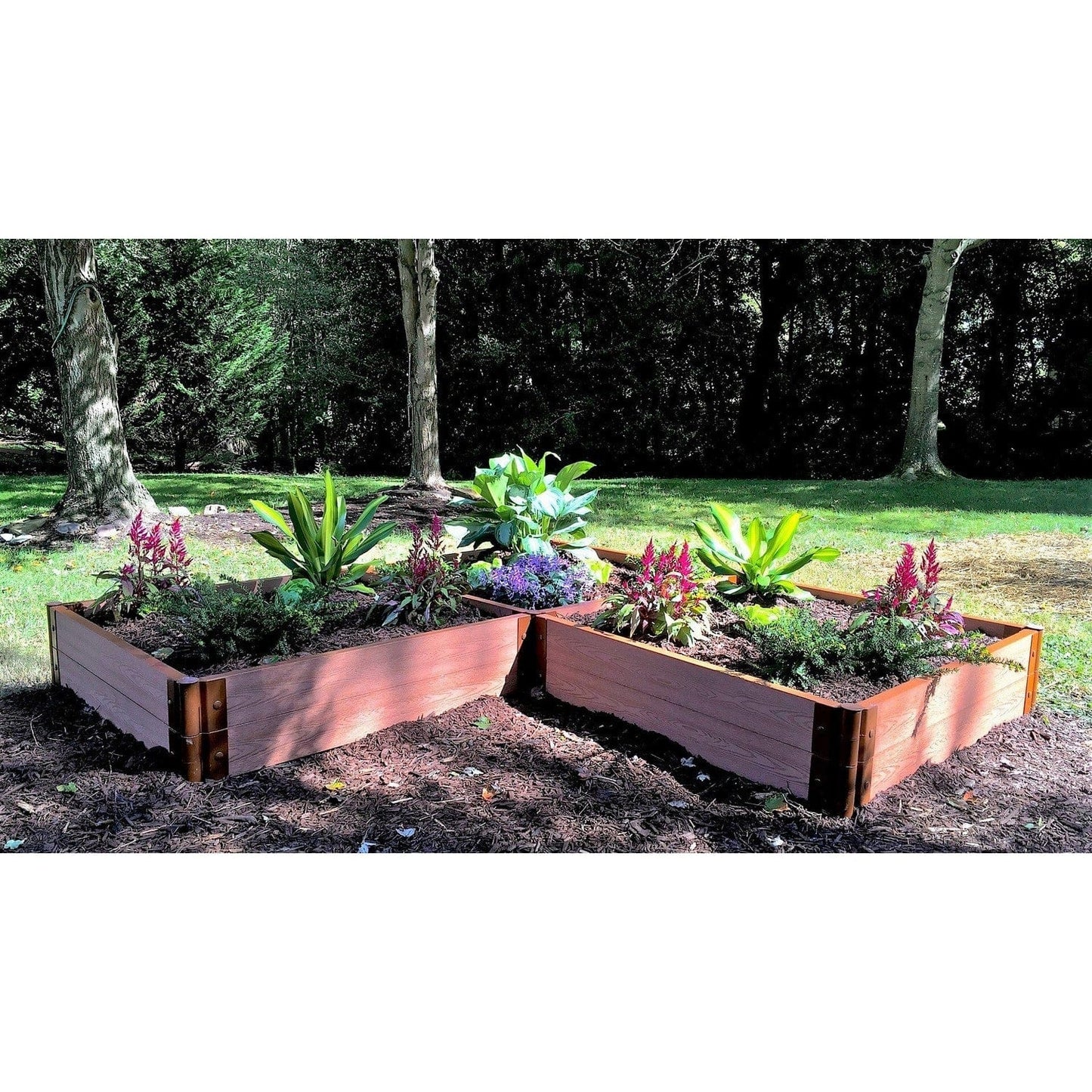 Frame It All Gardening Accessories Frame It All | Tool-Free Arrowhead Straight Corner Raised Garden Bed - 8' X 8' X 11" - Weathered Wood - 1" Profile 800002002