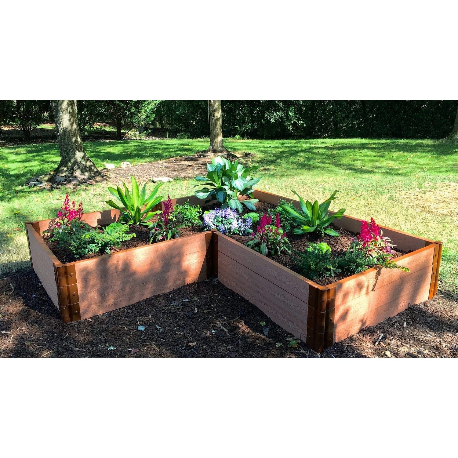 Frame It All Gardening Accessories Frame It All | Tool-Free Arrowhead Straight Corner Raised Garden Bed - 8' X 8' X 11" - Weathered Wood - 1" Profile 800002002