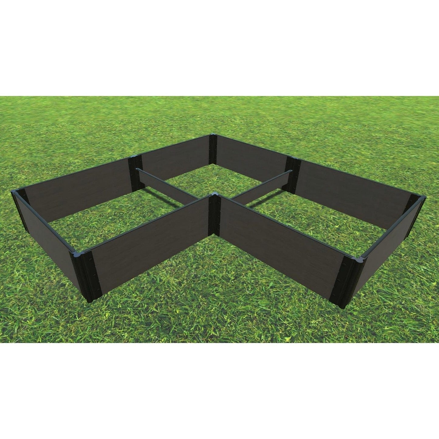 Frame It All Gardening Accessories Frame It All | Tool-Free Arrowhead Straight Corner Raised Garden Bed 8' X 8' X 16.5" - Weathered Wood - 1" Profile 800003002
