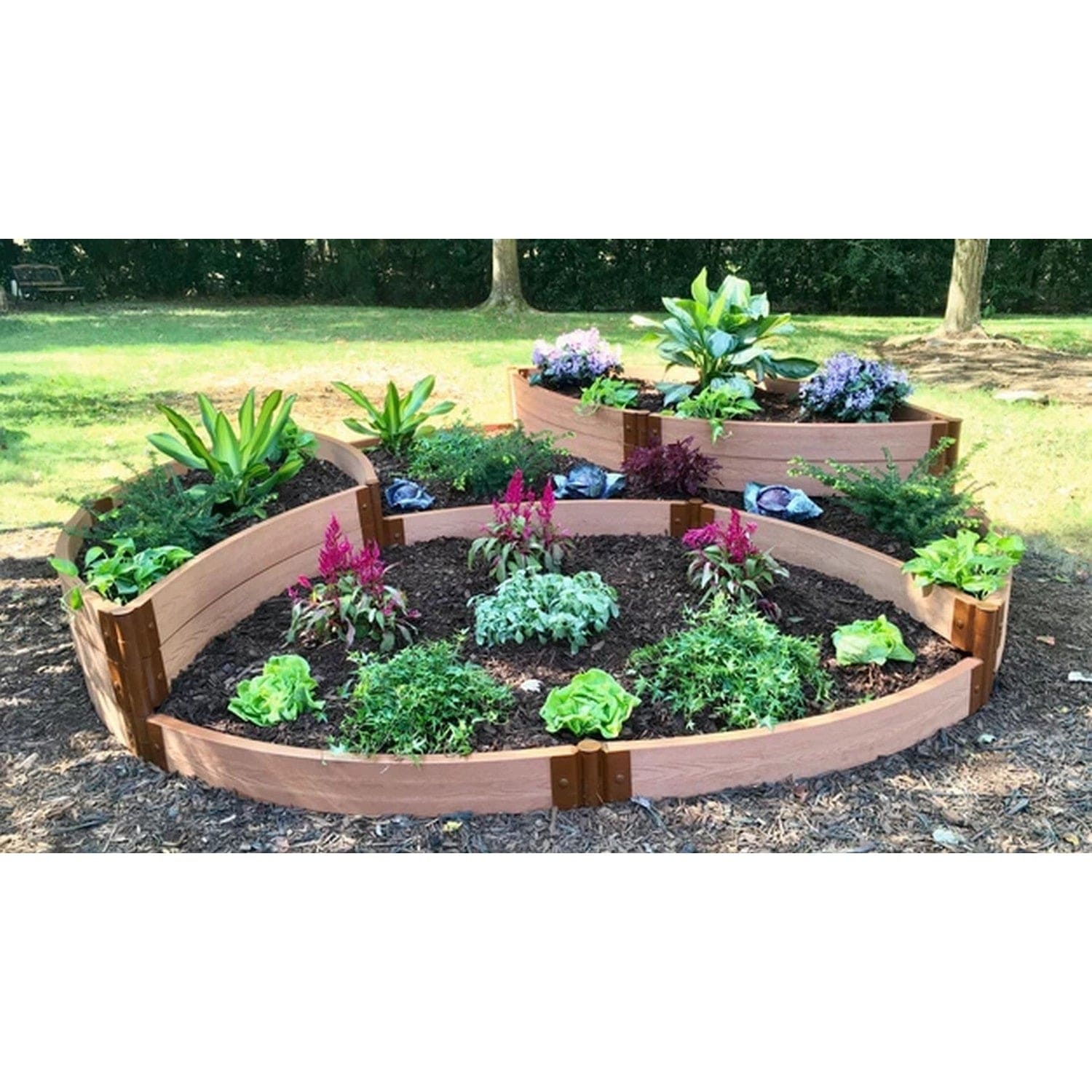 Frame It All Gardening Accessories Frame It All | Tool-Free Circle Quadruple Raised Garden Bed 10' X 10' X 22" - Classic Sienna