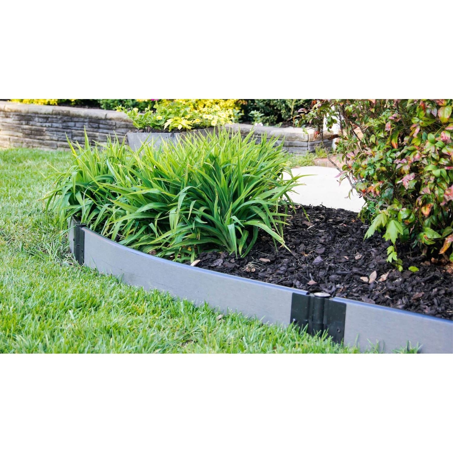 Frame It All Gardening Accessories Frame It All | Tool-Free Curved Landscape Edging Kit 16' Weathered Wood - 1" Profile 300001810