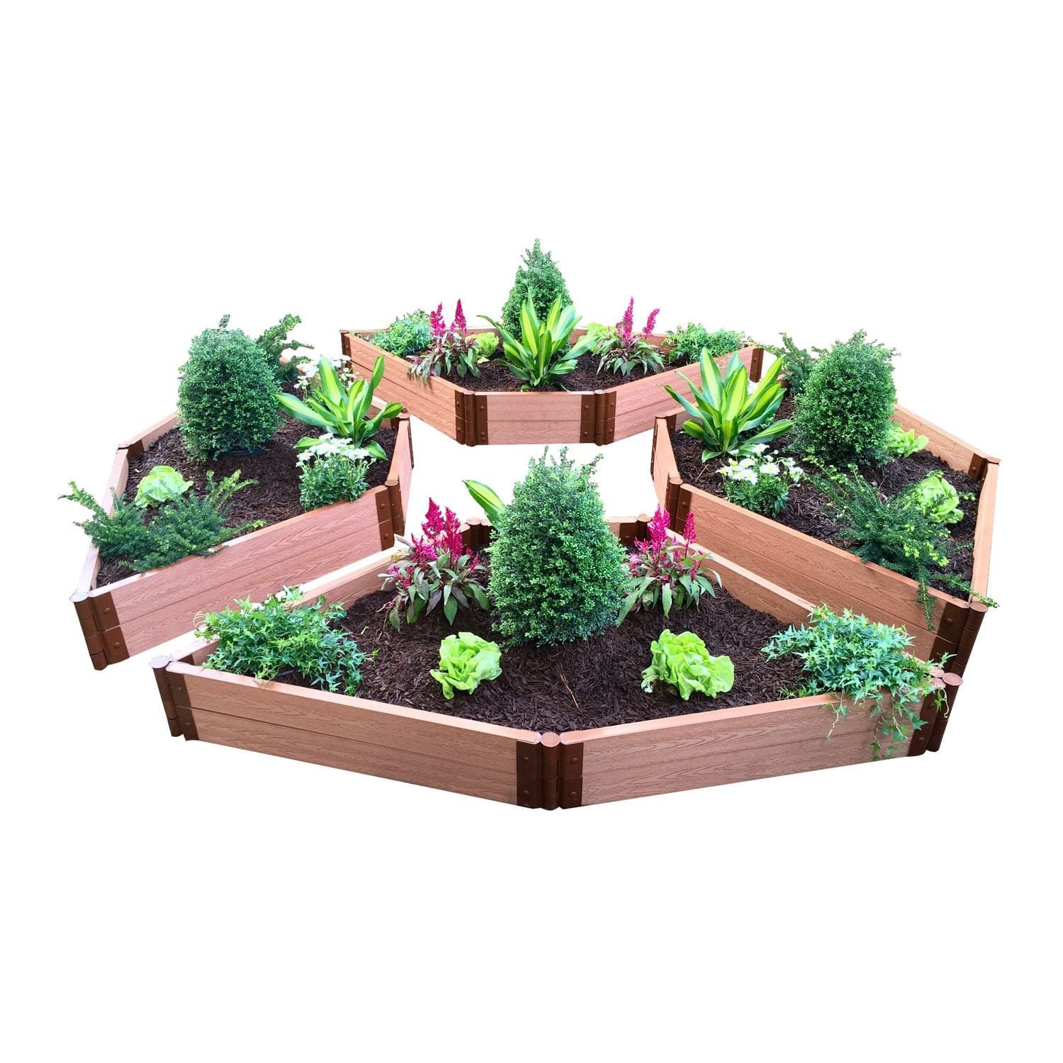 Frame It All Gardening Accessories Frame It All | Tool-Free Elizabethan Garden Raised Garden Bed (4-Sided Triangle) 12' X 12' X 11" - Classic Sienna