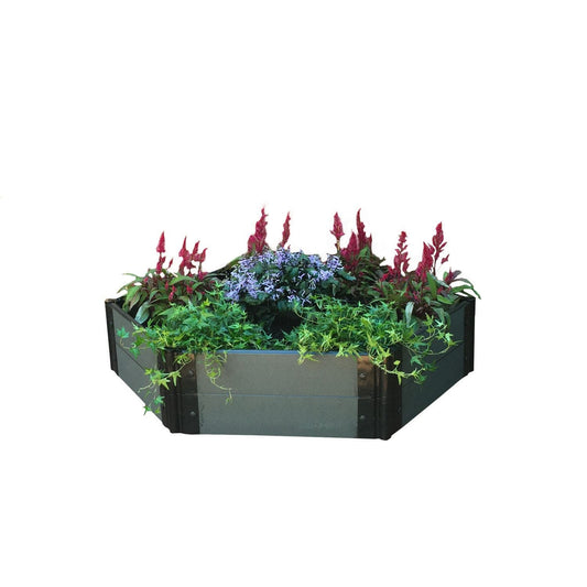 Frame It All Gardening Accessories Frame It All | Tool-Free Fort Jefferson Raised Garden Bed (Hexagon) 4' X 4' X 11" - Uptown Brown - 1" Profile 200002469