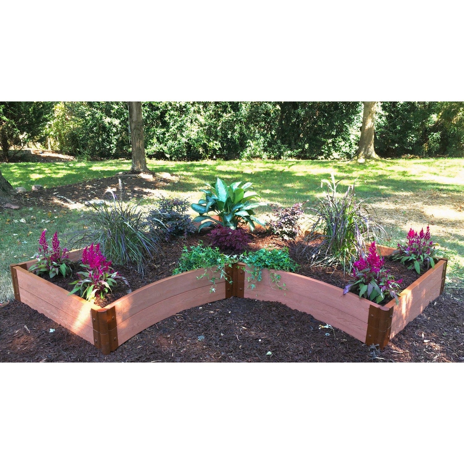 Frame It All Gardening Accessories Frame It All | Tool-Free Grand Concourse Interior Curved Corner Raised Garden Bed 8' X 8' X 11" - Classic Sienna