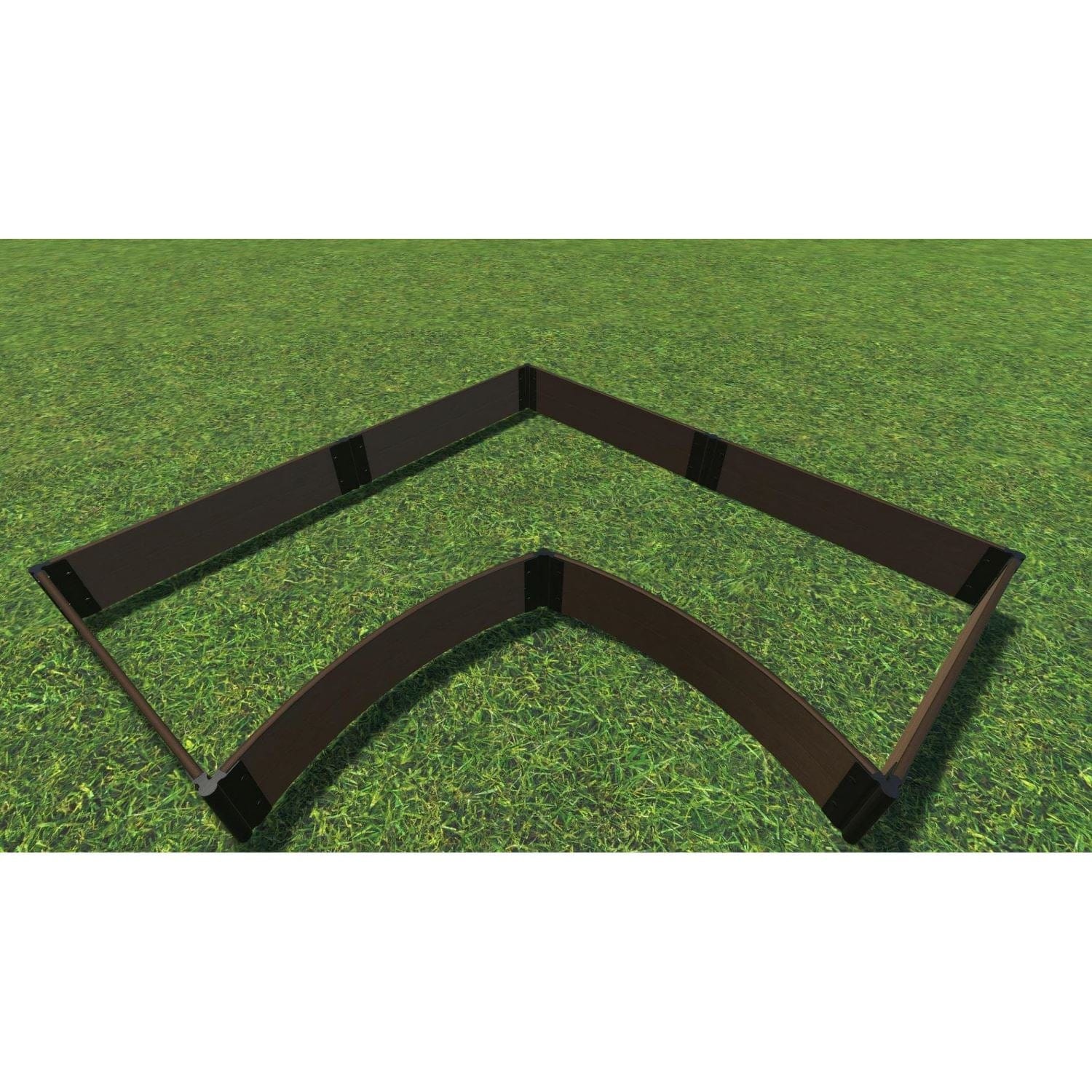Frame It All Gardening Accessories Frame It All | Tool-Free Grand Concourse Interior Curved Corner Raised Garden Bed 8' X 8' X 11" - Uptown Brown - 1" Profile 800002028
