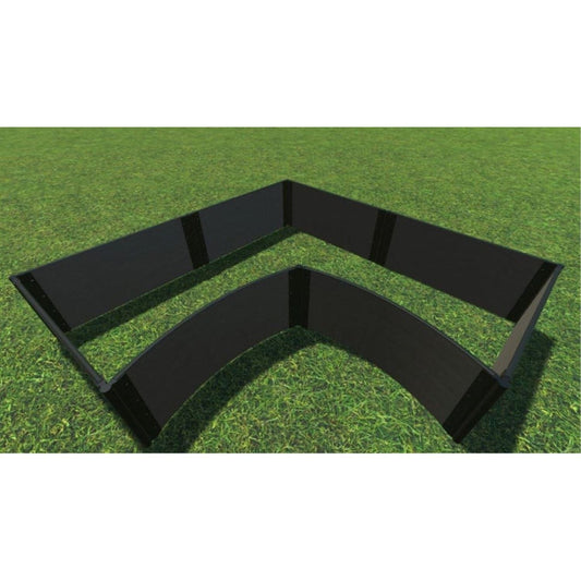 Frame It All Gardening Accessories Frame It All | Tool-Free Grand Concourse Interior Curved Corner Raised Garden Bed 8' X 8' X 22" - Weathered Wood - 1" Profile 800004027