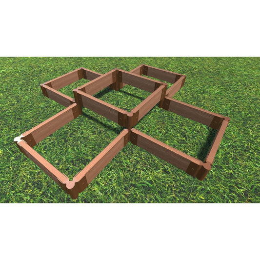 Frame It All Gardening Accessories Frame It All | Tool-Free Notre Dame Raised Garden Bed (Terraced Cross) 6' X 6' X 5.5" - Classic Sienna - 2" Profile 200001404