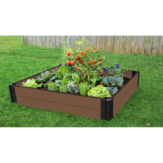 Frame It All Gardening Accessories Frame It All | Tool-Free Raised Garden Bed 4' X 4' X 11” Uptown Brown – 1” Profile 300001426