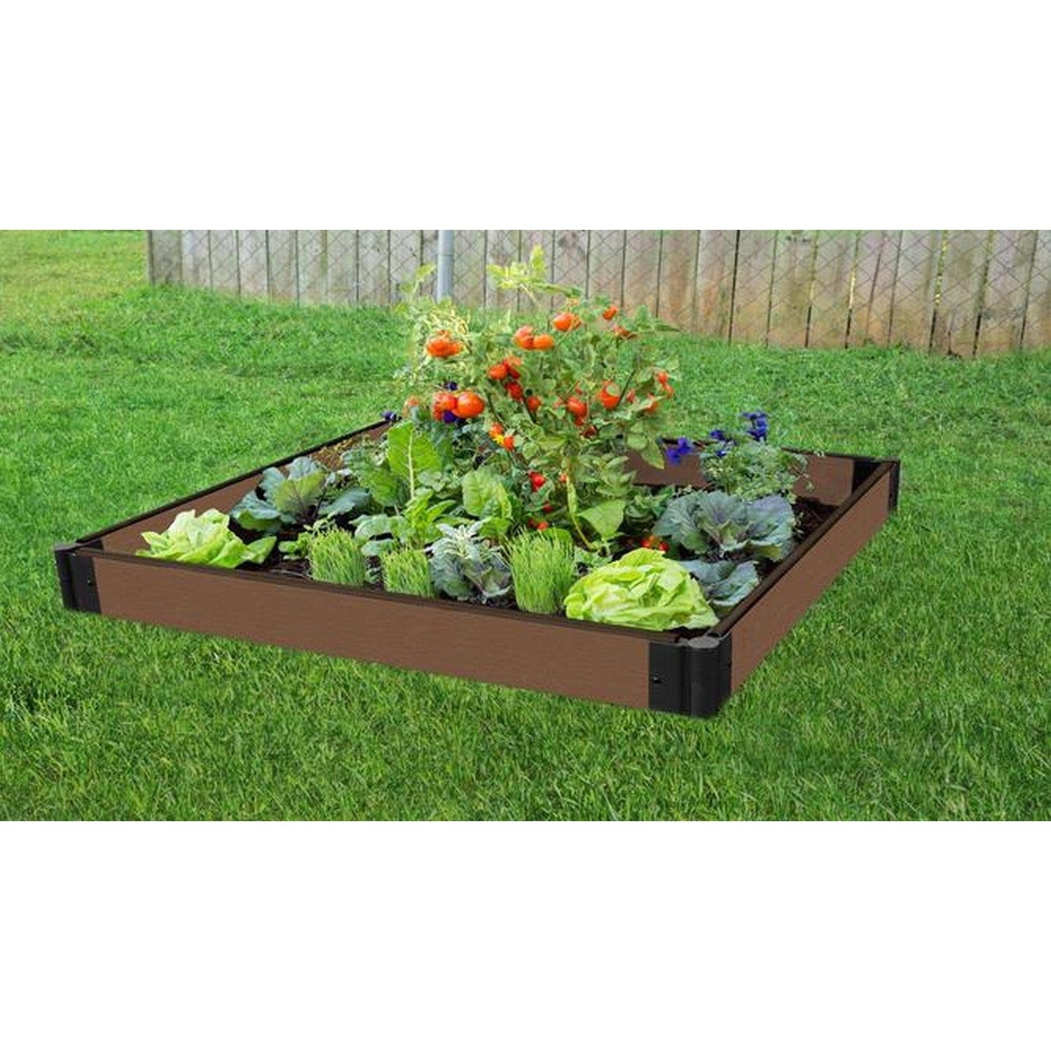 Frame It All Gardening Accessories Frame It All | Tool-Free Raised Garden Bed 4' X 4' X 5.5” Uptown Brown – 1” Profile 300001424