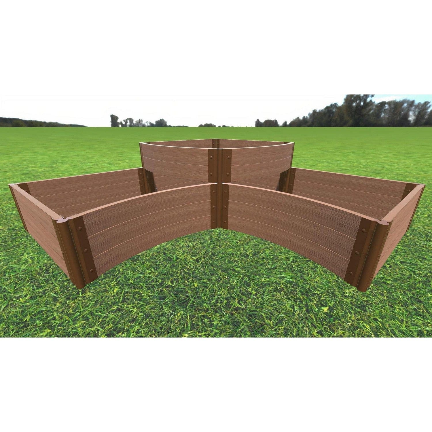 Frame It All Gardening Accessories Frame It All | Tool-Free Teardrop Curved Corner Raised Garden Bed (2-Tier) 8' X 8' X 16.5" - Classic Sienna - 2" Profile 800003009