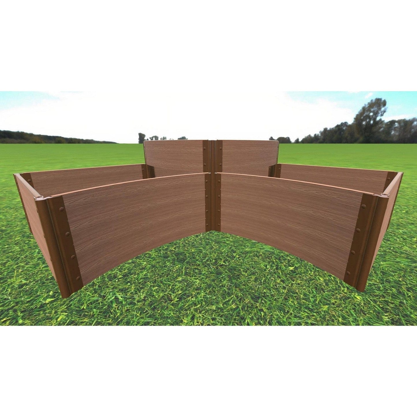 Frame It All Gardening Accessories Frame It All | Tool-Free Teardrop Curved Corner Raised Garden Bed (2-Tier) 8' X 8' X 22" - Classic Sienna - 1" Profile 800004006