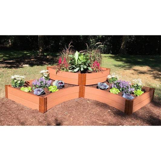 Frame It All Gardening Accessories Frame It All | Tool-Free Teardrop Curved Corner Raised Garden Bed (2-Tier) 8' X 8' X 22" - Uptown Brown - 1" Profile 800004008