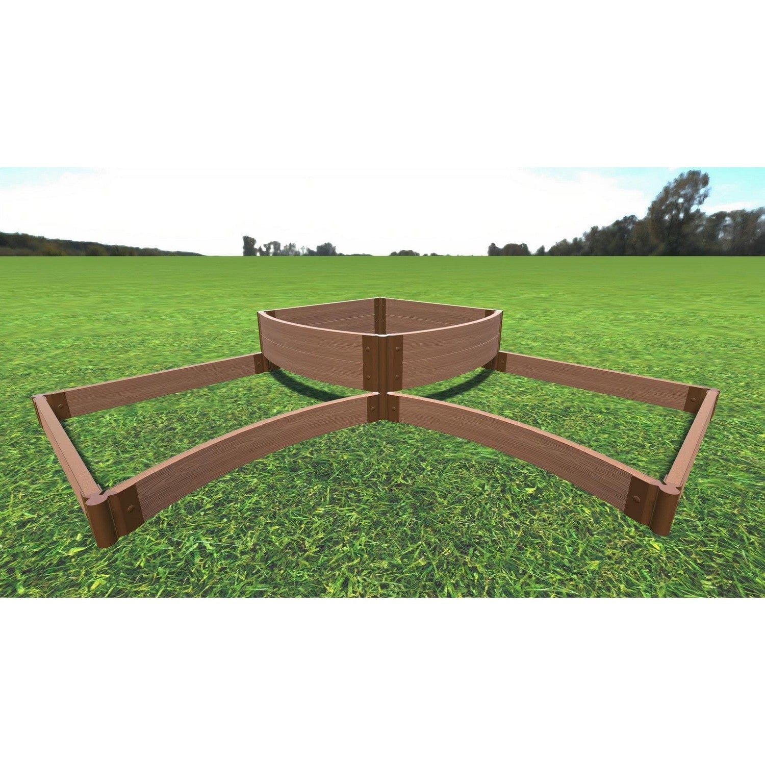 Frame It All Gardening Accessories Frame It All | Tool-Free Teardrop Curved Corner Raised Garden Bed (2-Tier) 8' X 8' X 5.5" - Classic Sienna - 2" Profile 800001009