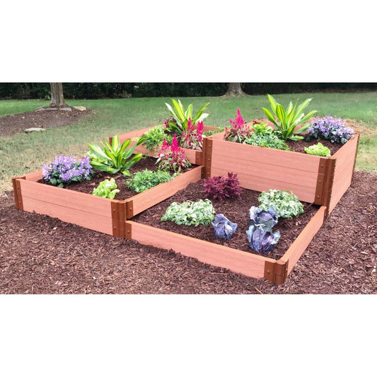 Frame It All Gardening Accessories Frame It All | Tool-Free Terraced Square Raised Garden Bed (4-Tier Terrace) 8' X 8' X 22" Uptown Brown - 1" Profile 800001098