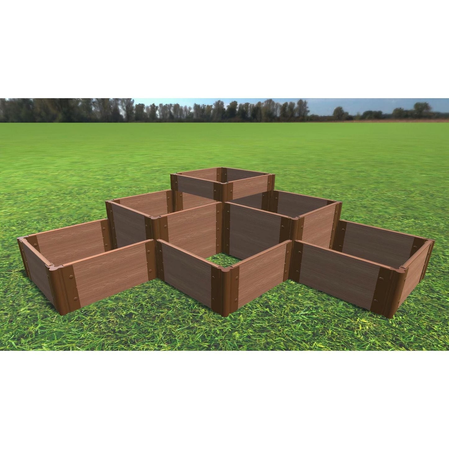 Frame It All Gardening Accessories Frame It All | Tool-Free The Banaue Raised Garden Bed (Terraced) 6' X 6' Classic Sienna - 1" Profile 200001410