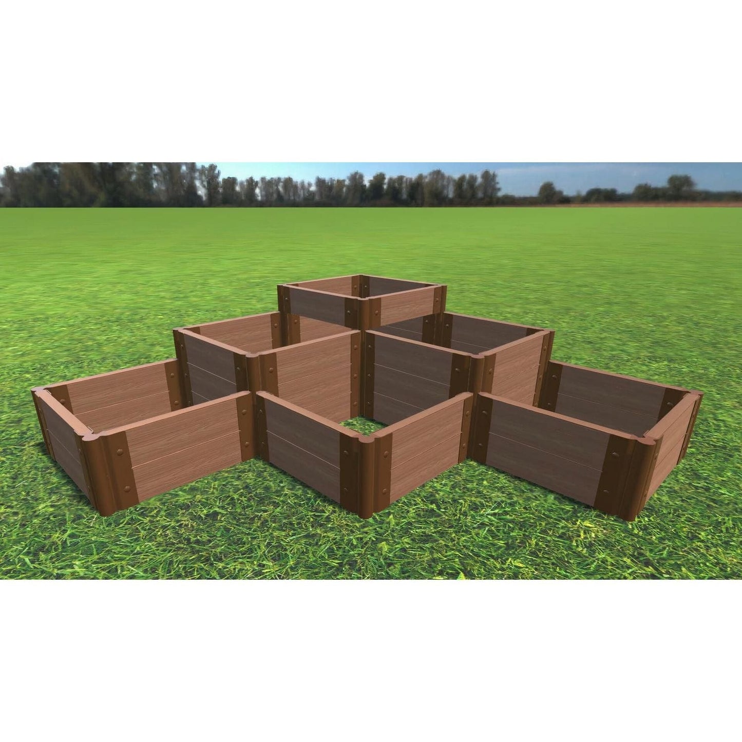 Frame It All Gardening Accessories Frame It All | Tool-Free The Banaue Raised Garden Bed (Terraced) 6' X 6' Classic Sienna - 2" Profile 200001413