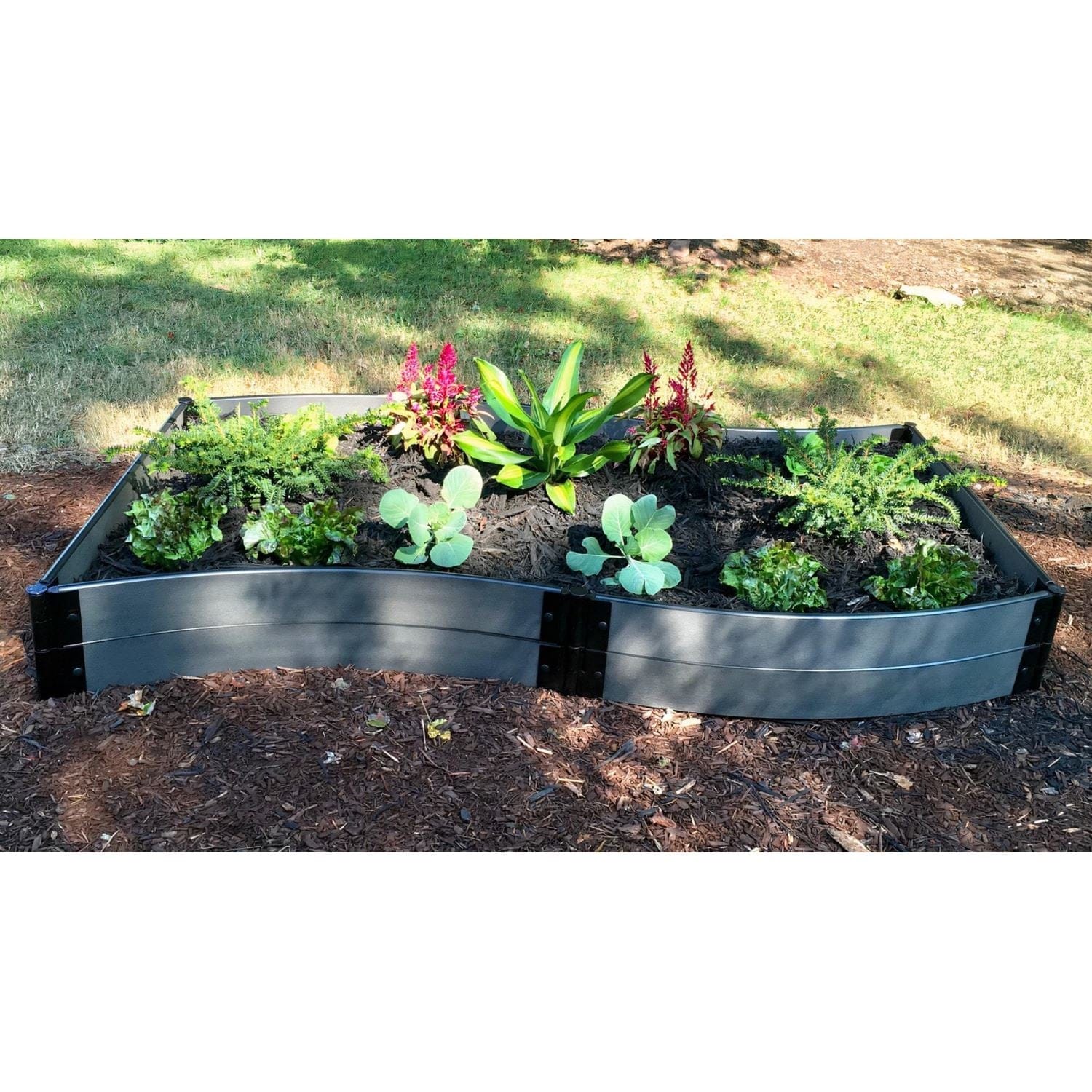 Frame It All Gardening Accessories Frame It All | Tool-Free Wavy Navy Raised Garden Bed 4' X 8' X 11" - Uptown Brown - 1" Profile 800002073