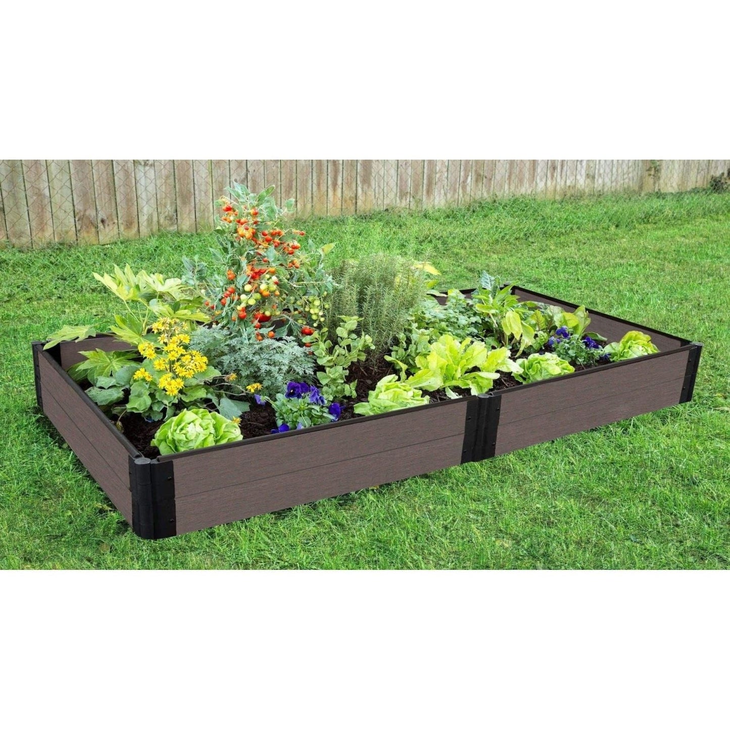 Frame It All Gardening Accessories Frame It All | Tool-Free Weathered Wood Raised Garden Bed 4' X 8' X 11” – 1” Profile 300001423