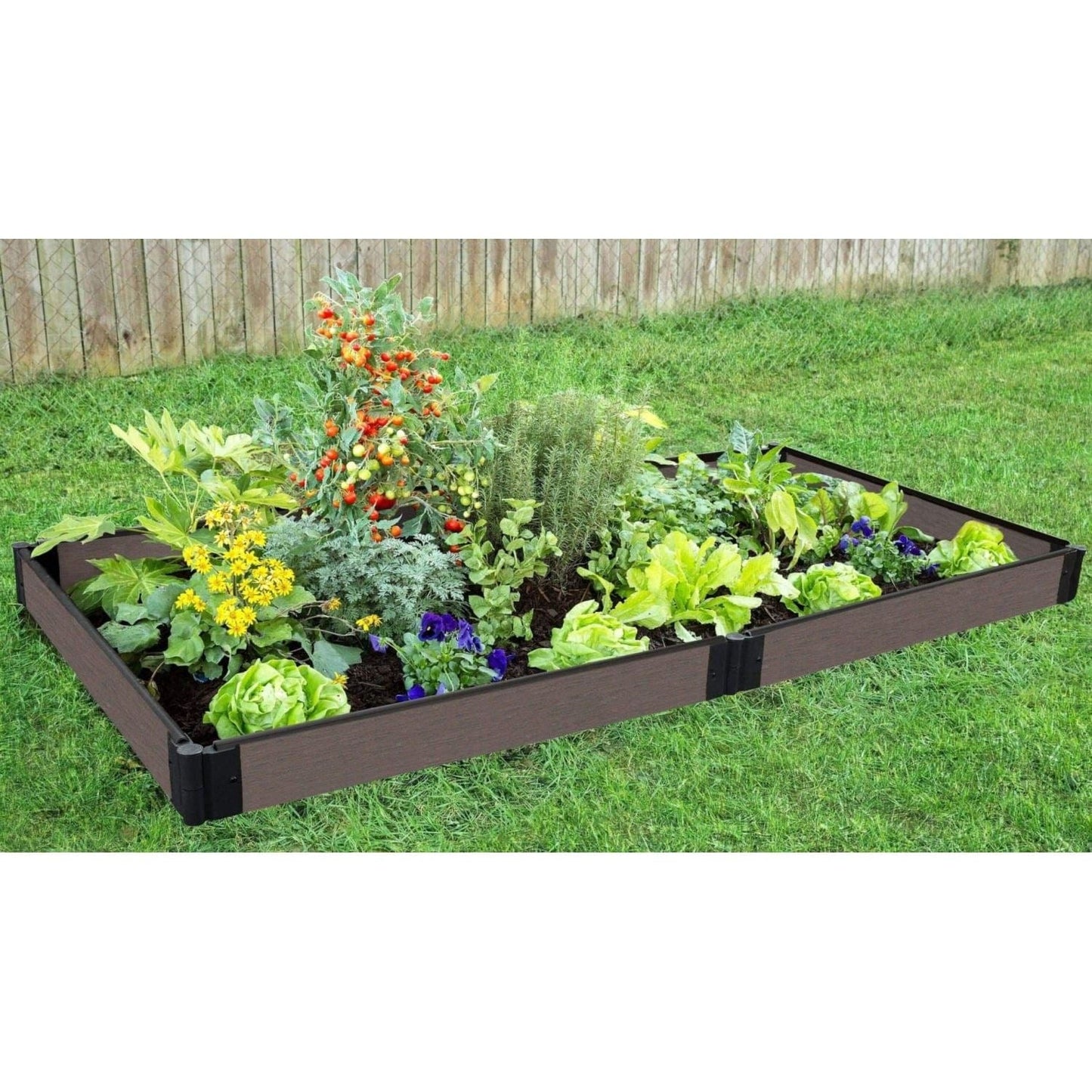 Frame It All Gardening Accessories Frame It All | Tool-Free Weathered Wood Raised Garden Bed 4' X 8' X 5.5” – 1” Profile 300001421