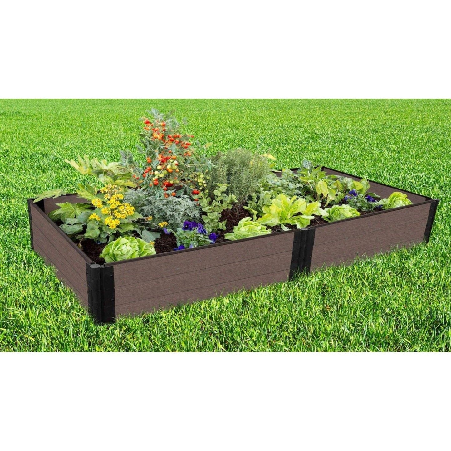 Frame It All Gardening Accessories Frame It All | Weathered Wood Raised Garden Bed 4' X 8' X 16.5" 1 Inch Profile - 3 Level 300001442